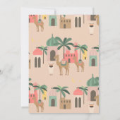 Niedliche Wüstengehobene Camel Palm Trees Kinderdu Einladung (Rückseite)