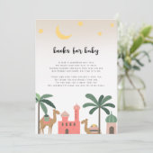 Niedliche Wüstengehobene Camelbools für Babykarten Einladung (Stehend Vorderseite)