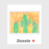 Niedliche Wüstenkaktus Aufkleber (Blatt)