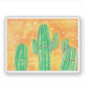 Niedliche Wüstenkaktus Aufkleber (Vorderseite)