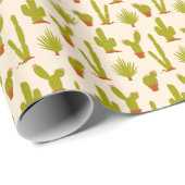 Niedliche Wüstenkaktus Pflanze Umschlagpapier Geschenkpapier (Rolleneckpunkt)