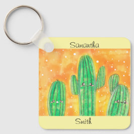 Niedliche Wüstenkaktus Schlüsselanhänger