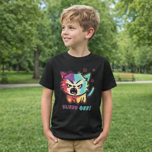 Niedliche wütende Katze faucht Verzieh dich. T-Shirt