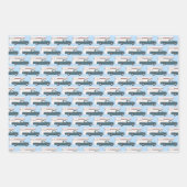 Niedliche Xmas Anhänger RV LKWs Farbenfrohe Ferien Geschenkpapier Set (Vorderseite)