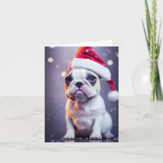Niedliche Xmas French Bulldog Puppy Grußkarte Karte