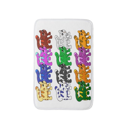 Niedliche Xmas Kitten Cat Pattern Rows Badematte (Vorderseite Vertikal)