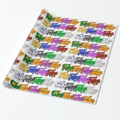 Niedliche Xmas Kitten Cat Pattern Rows Geschenkpapier (Ungerollt)