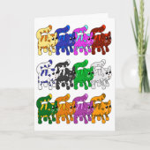 Niedliche Xmas Kitten Cat Pattern Rows Karte (Vorderseite)