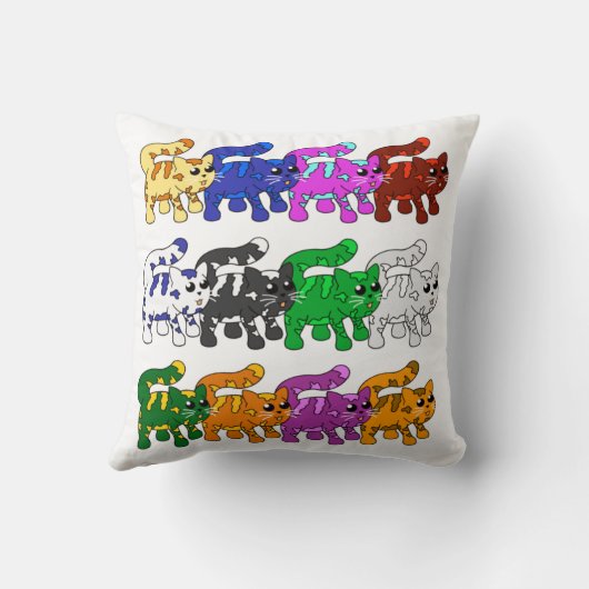 Niedliche Xmas Kitten Cat Pattern Rows Kissen (Rückseite)