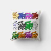 Niedliche Xmas Kitten Cat Pattern Rows Kissen (Vorderseite)