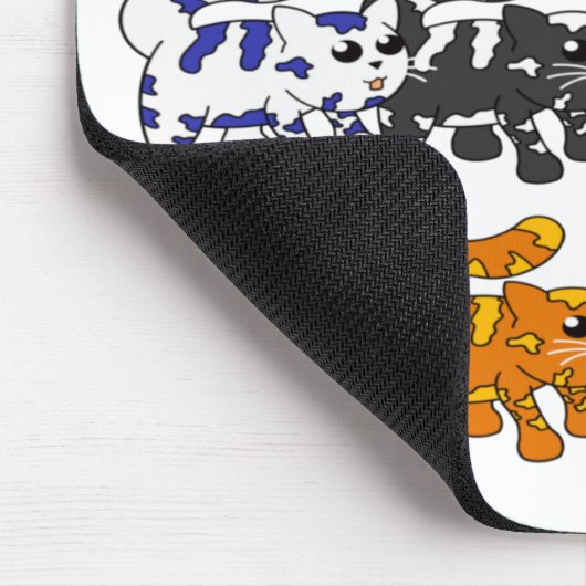Niedliche Xmas Kitten Cat Pattern Rows Mousepad (Ecke)