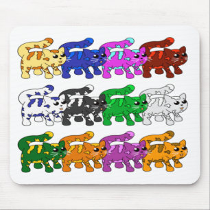 Niedliche Xmas Kitten Cat Pattern Rows Mousepad