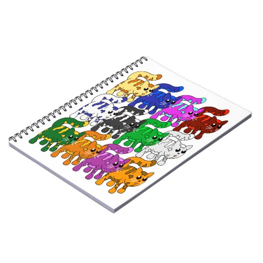 Niedliche Xmas Kitten Cat Pattern Rows Notizblock (Linke Seite)