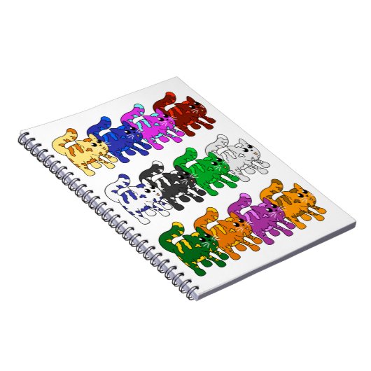 Niedliche Xmas Kitten Cat Pattern Rows Notizblock (Rechte Seite)