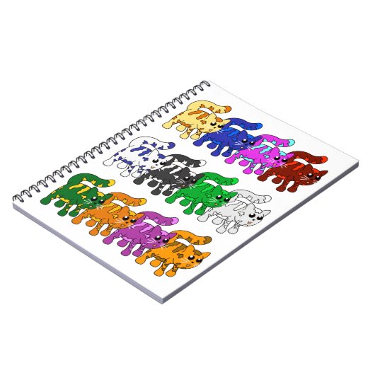 Niedliche Xmas Kitten Cat Pattern Rows Notizblock (Linke Seite)