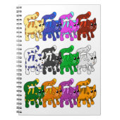 Niedliche Xmas Kitten Cat Pattern Rows Notizblock (Vorderseite)