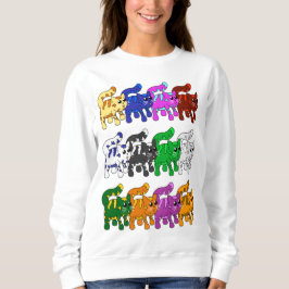 Niedliche Xmas Kitten Cat Pattern Rows Sweatshirt