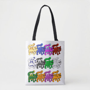 Niedliche Xmas Kitten Cat Pattern Rows Tasche