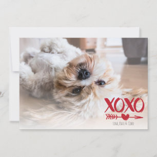 Niedliche XOXO Herz - Valentinstag Foto-Karten Feiertagskarte