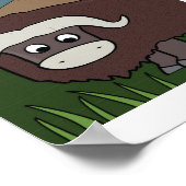 Niedliche Yak Illustration - Farm & Mountain Anima Poster (Ecke)