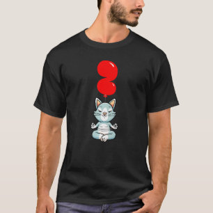 Niedliche Yoga Katze 2. Geburtstag Kinder Ballon P T-Shirt