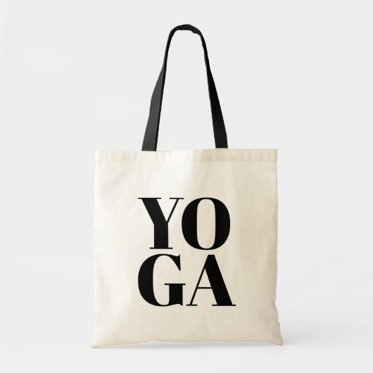 Niedliche YOGA Tottasche mit moderner Typografie Tragetasche (Vorne)