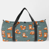 niedliche Yogafüchse grün Duffle Bag (Rückseite)