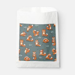 niedliche Yogafüchse grün Geschenktütchen