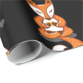 niedliche Yogafüchse, schwarz Geschenkpapier (Rolleneckpunkt)