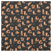 niedliche Yogafüchse, schwarz Stoff (Muster)
