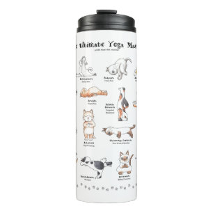 Niedliche Yogi-Katzen Thermalwasser-Flasche Thermosbecher