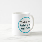 Niedliche Yorkie Dog Hair kümmert sich nicht Kaffeetasse (VorderseiteRechts)