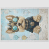 Niedliche Yorkie Dog, Hot Air Balloons K4 Decoupag Seidenpapier (Vorderseite)