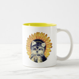 Niedliche Yorkie Dog Zwei-Tone-Kaffee-Tasse Zweifarbige Tasse