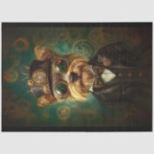 Niedliche Yorkie in Goggles und Hat Green F7 Decou Seidenpapier (Vorderseite)