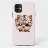 Niedliche Yorkie mit rosa Bow Case-Mate iPhone Hülle (Rückseite)