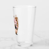 Niedliche Yorkie mit rosa Bow Glas (Links)