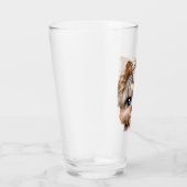 Niedliche Yorkie mit rosa Bow Glas (Rechts)