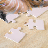 Niedliche Yorkie mit rosa Bow Puzzle (Seite)