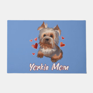 niedliche Yorkie Mom Illustration Yorkshire Terrie Fußmatte