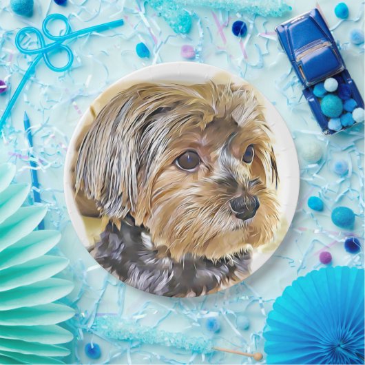Niedliche yorkie pappteller (Party)