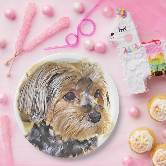 Niedliche yorkie pappteller (Party)