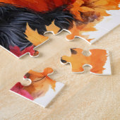 Niedliche Yorkie Terrier Herbstblätter und Pumpkin Puzzle (Seite)