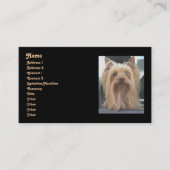 Niedliche Yorkie-Visitenkarte Visitenkarte (Vorderseite)