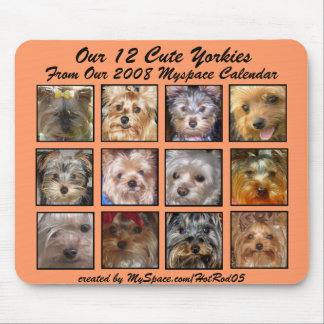 NIEDLICHE YORKIES 2008 APRIKOSE MOUSEPAD