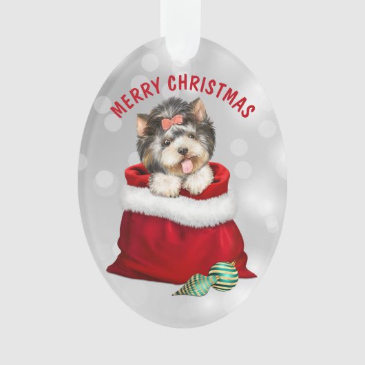 Niedliche Yorkshire Terrier Dog - Überraschungsges Ornament (Vorderseite)