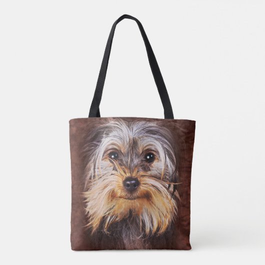 Niedliche Yorkshire Terrier Face 3D für Mens Women Tasche (Rückseite)