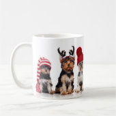 Niedliche Yorkshire Terrier Hunde mit Weihnachtsli Kaffeetasse (Links)