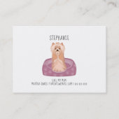 Niedliche Yorkshire Terrier Play Date Calling Card Telefonnummerkarte (Rückseite)