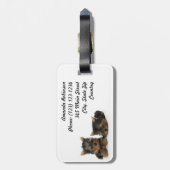 Niedliche Yorkshire Terrier Welpen Gepäckanhänger (Rückseite vertikal)